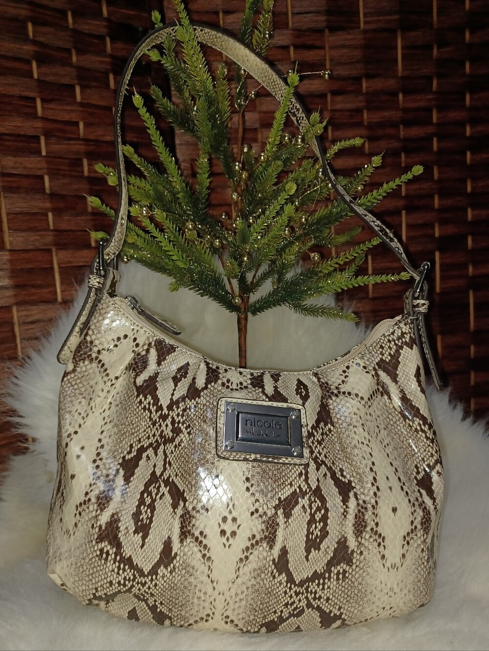 Python Print Shouldet Bag Nicole By Nicloe Miller Vegan Leather